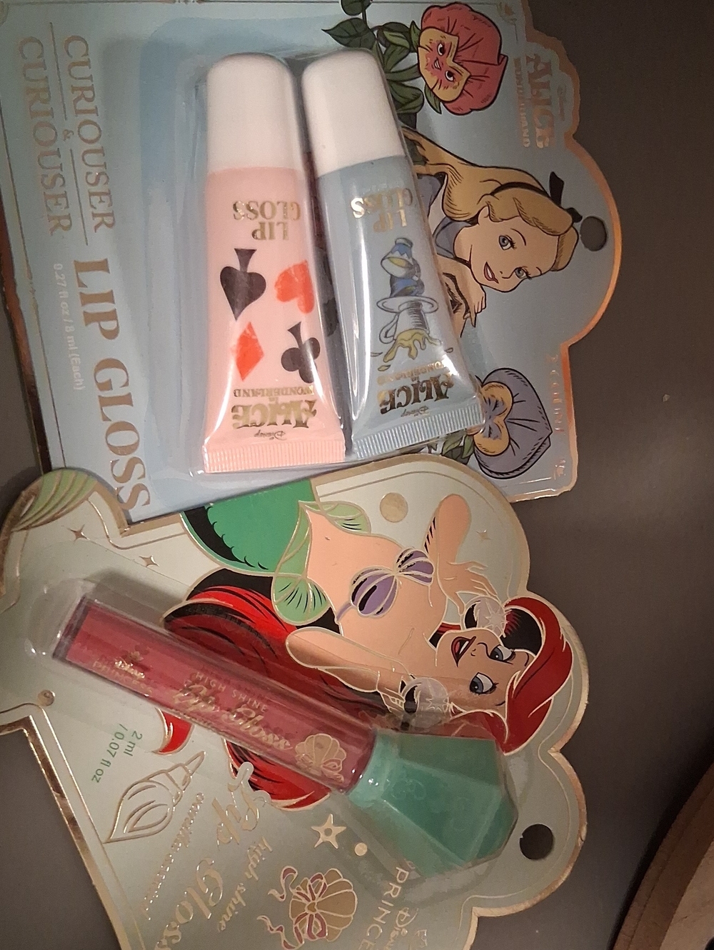Disney Lip Gloss Duo and Pink Tube with Light Blue Tube